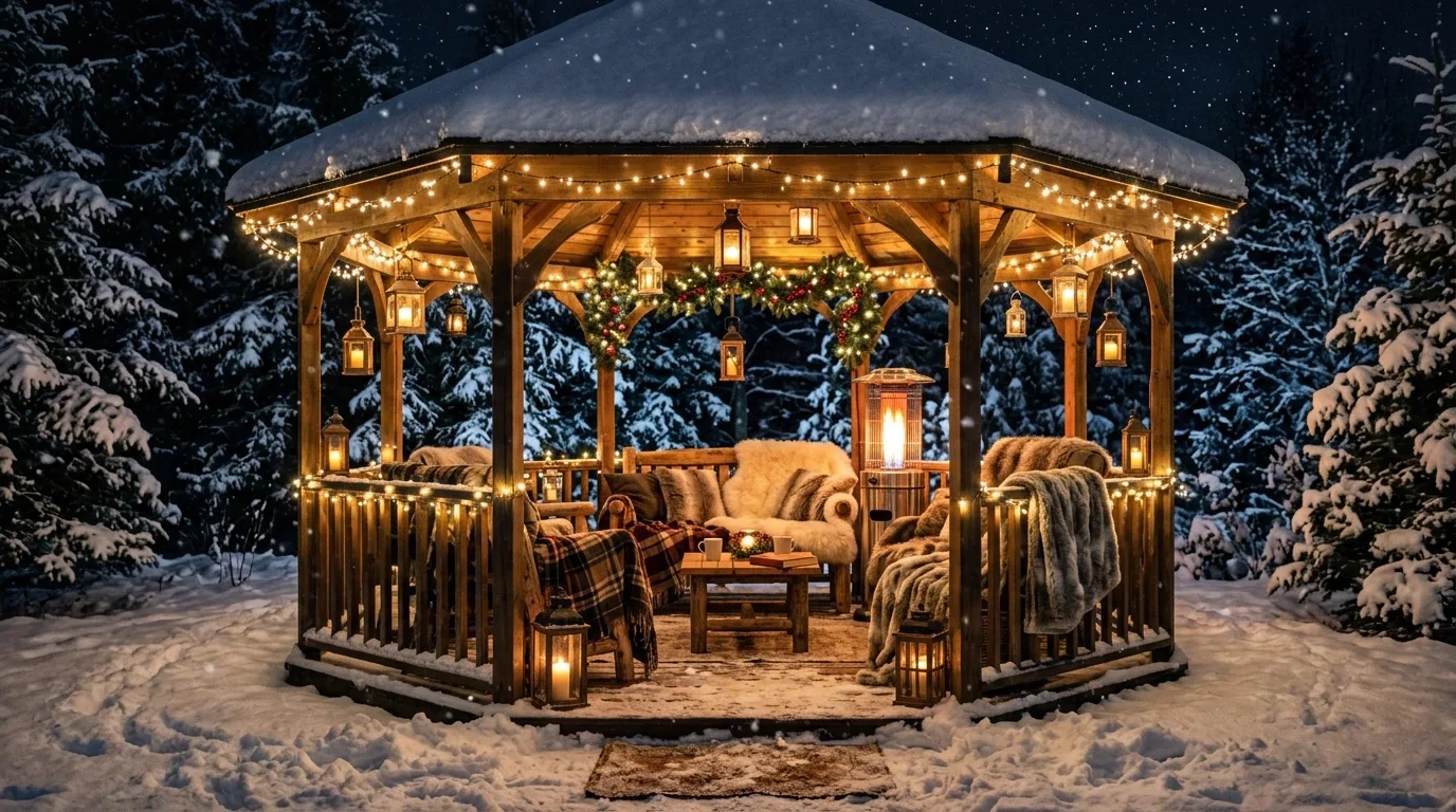 Gazebo With Lantern Lighting